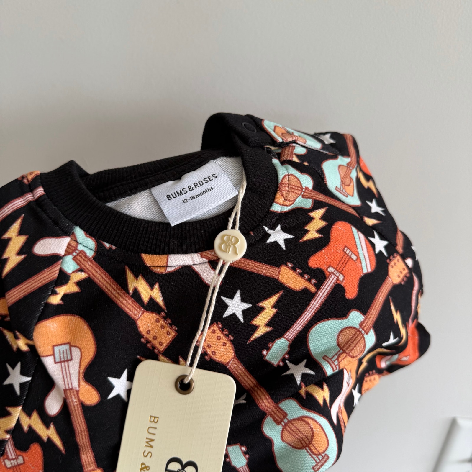 Bums & Roses Caught In A Jam Jogger Set Black Orange 12-18 Mo. Nwt — image 7 of 7